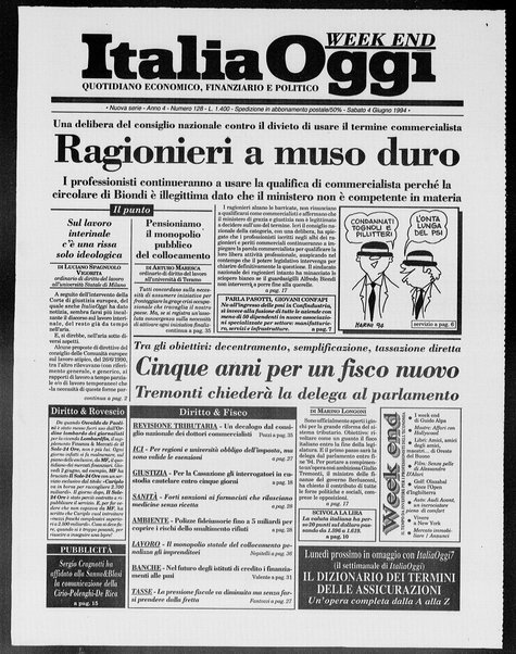 Italia oggi : quotidiano di economia finanza e politica